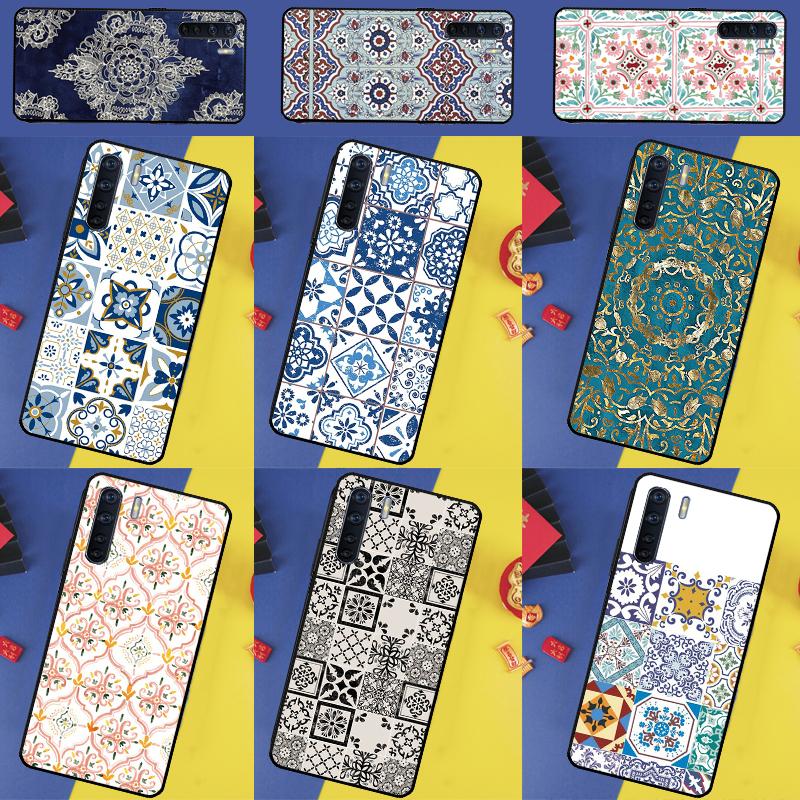 Moroccan Pattern For Oppo A16 A76 A96 A40 A60 A80 A74 A94 A54 A18 A38 A58 A78 A98 A15 A57S A17 A77 Phone Case