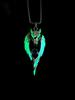 Steel Wolf Pendant Necklace With Glowing Effect For Casual Streetwear Looks