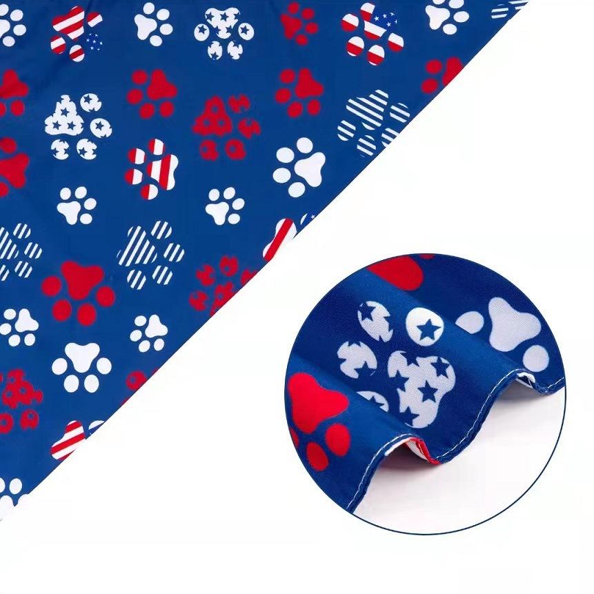 Red White Blue Pet Bandana Reusable Washable Dog Scarf for Independence Day Holiday Party Pet Accessories