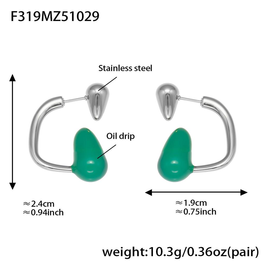 Exquisite Trendy Flowing Drip Oil Rubber Plug Earrings, Simple and Versatile, Fashionable Temperament, Personalized Earrings and Earrings