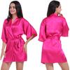 Women's Solid Color Short Silk Robe Bridesmaid Party Satin Robe Bride Wedding Pajamas Home Wear