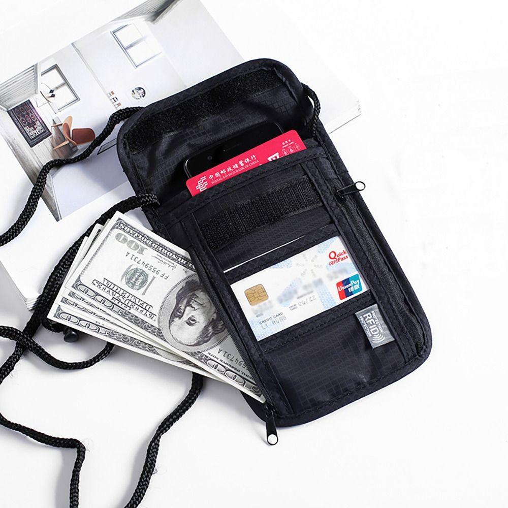 Nylon Document Pouch Multi-Functional Passport Bag Portable Packet Travel