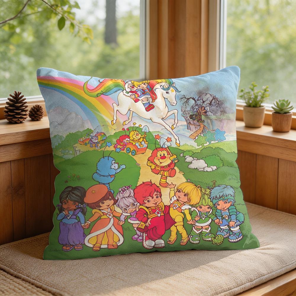 Rainbows BBrite Cute Cushion Cover Square Short Plush Pillow Case Living Room Sofa Home Decor Funda X