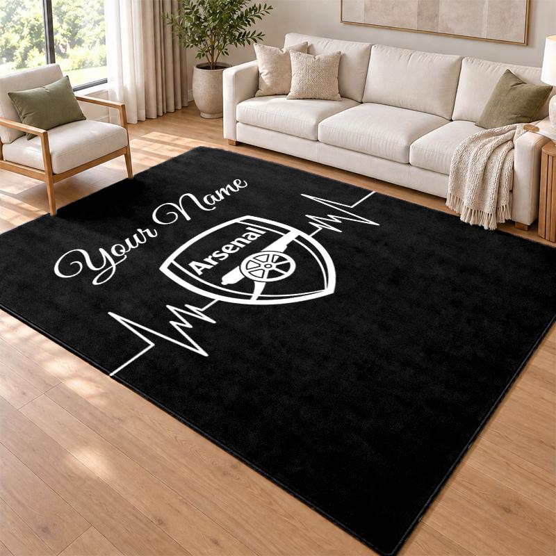 Arsenal F.C. Custom Name Personalized Rug Non‑Slip Doormat Floor Carpet Housewarming Birthday Gift for Family Friends
