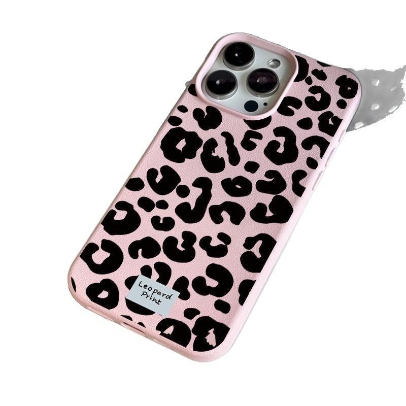 Black Leopard Print Lichee Pattern Phone Case For iPhone 17 16 15 14 13 12 11 Pro Max X XR XS Max 16 15 14 Plus Shockproof Cover