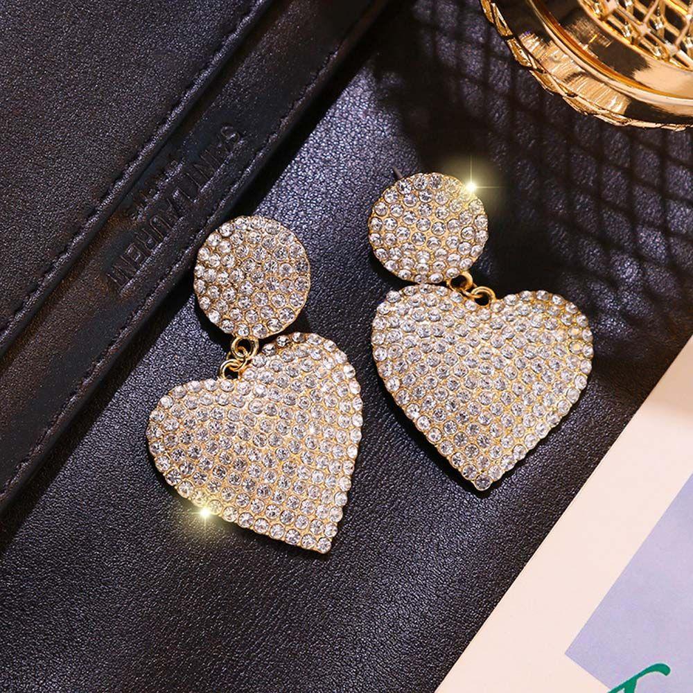 Pendant Love Heart Gift For Women Crystal Jewelry Dangle Earring Stud Earrings Drop Earrings