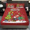 Набор простыней без резинки с абстрактным красным принтом «Рождественская елка» из 3 предметов, несколько размеров, покрывало для кровати, спальное белье для спальни, праздничное украшение