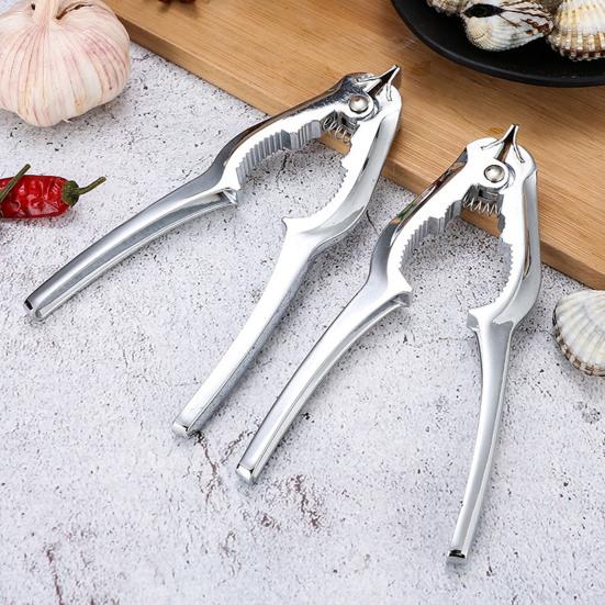 Crab Cracker Labor Saving Automatic Rebound Spring Design Mirror Polished Non-slip Multi-functional Zinc Alloy Lever Handle Seafood