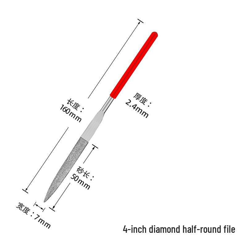 Titanium-Plated Fine Alloy Diamond File Set for Metal Grinding & Deburring