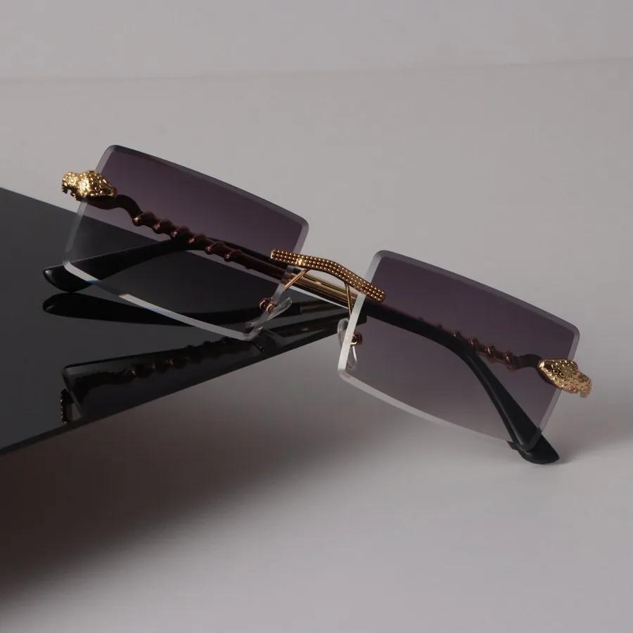 Модные квадратные солнцезащитные очки женские мужские винтажные брендовые дизайнерские зеркальные солнцезащитные очки женские мужские безободковые