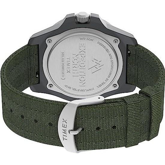 Мужские наручные часы TIMEX Expedition Free-dive Ocean Green с пластиковым корпусом, минеральным стеклом, солнечной батареей, водонепроницаемостью 5 ATM, диаметром 44 мм (TW2V40400).