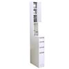 [Made in Japan] Eco-Friendly Kitchen Storage Cabinet with Splash-Resistant Drawers, 4 Drawers, White, 15cm Wide, 55cm Deep, 180cm High