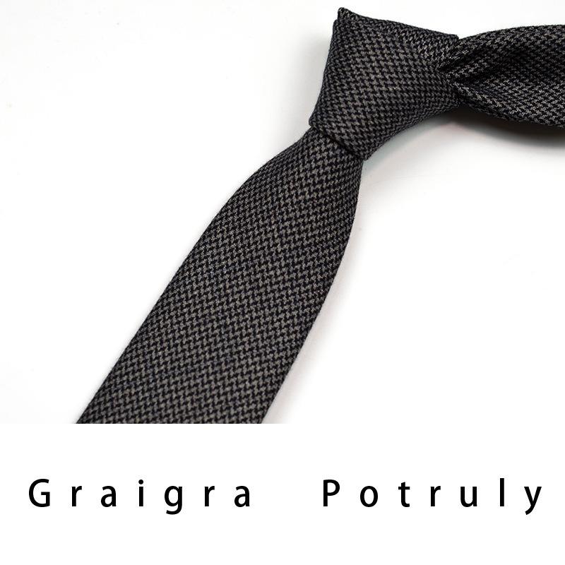 Qiandongge Suit And Tie Men'S Striped 8Cm Casual Tie Coffee Gray Dark Green Retro Work Plaid