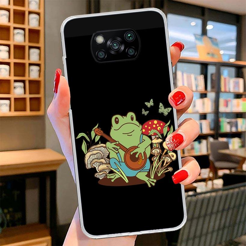 Cottagecore Frog Mushroom Kawaii Cover Phone Case For Xiaomi Poco F7 Ultra X7 X6 X5 Pro M7 Redmi 15C 15 13C 13 12C 12 10C 10 9A