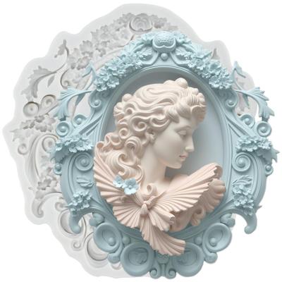 Силиконовые формы для фоторамки-камеи, форма для мастики в виде женского аватара, инструменты для украшения торта, топпер для кекса, для шоколадных конфет, для поделок, для сахарной пасты, для полимерной глины