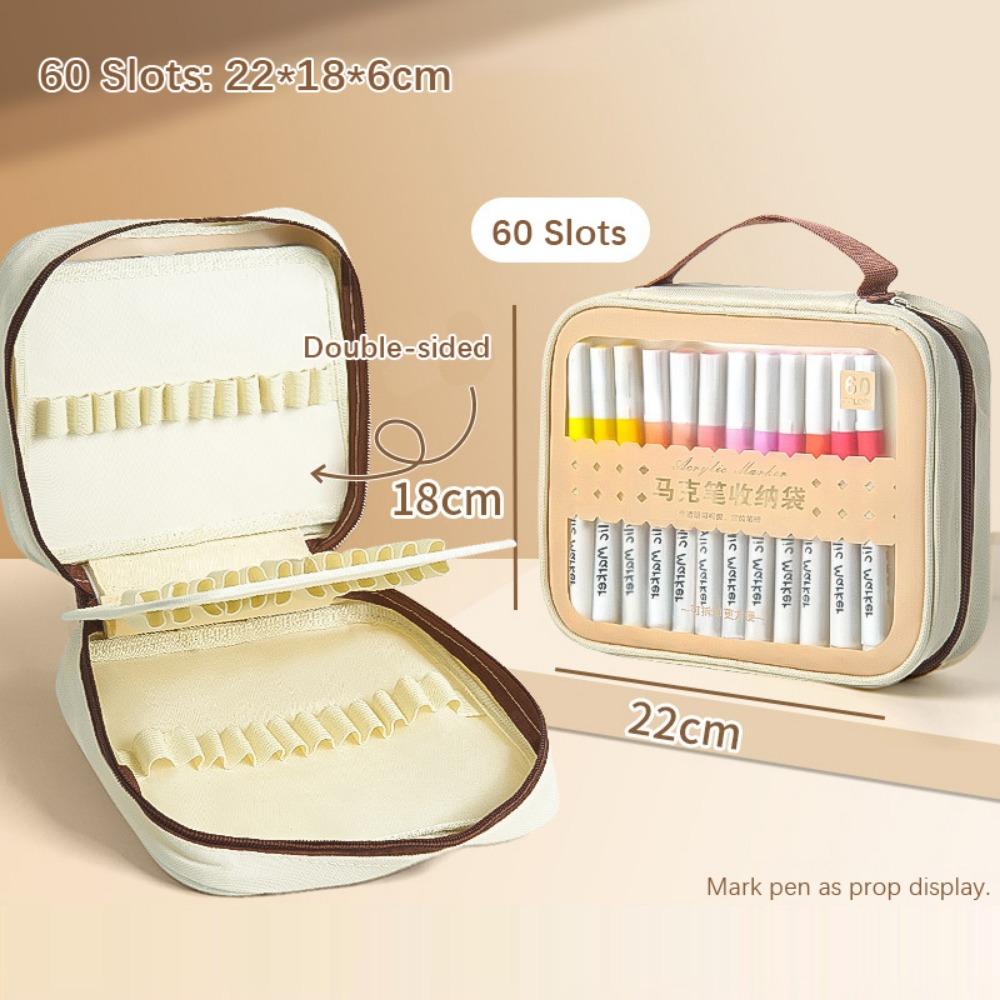 Zipper Closure Marker Pen Storage Bag Watercolor Pen Storage Bag  Art Supplies Storage
