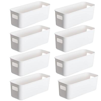 Store88 Коробка для хранения, Корзина для хранения большой вместимости, Контейнер для хранения мелких предметов, Пластиковый кейс, Настольный, Набор из 8 штук