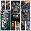 Мягкий ТПУ чехол для телефона Samsung Galaxy S25 S24 S23 S22 S21 Ultra S20 FE 5G S10 S10E Plus Тигр Волк Лев Животное Черная крышка