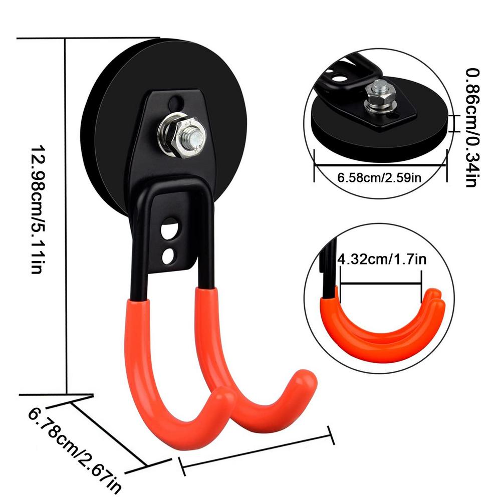 Магнитные крючки, прочные металлические магниты, крючок, органайзер для гаража, настенное крепление, вешалка для велосипеда, противоскользящие крючки для хранения инструментов для лестниц