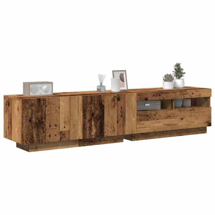 VidaXL TV Stand with LED Lights Old Wood Engineered Wood 3329163