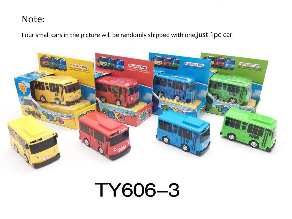 Новый 4-цветный маленький автобус oyuncak araba car mini plastic тянущийся назад Tayo Gani Lani Rogi модель автобуса для детей рождественский подарок