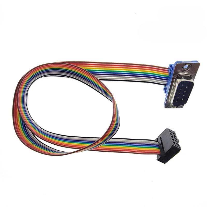 D-Sub DB9 9-контактный разъем Famele Male для FC-10P IDC Female 2,54 мм 10-контактный радужный / многоцветный плоский ленточный кабель