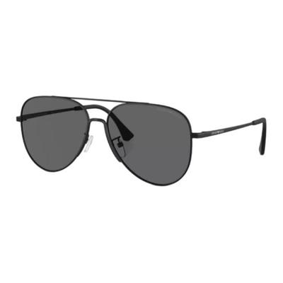 Emporio Armani Металлические солнцезащитные очки-авиаторы с логотипом, мужские, черные