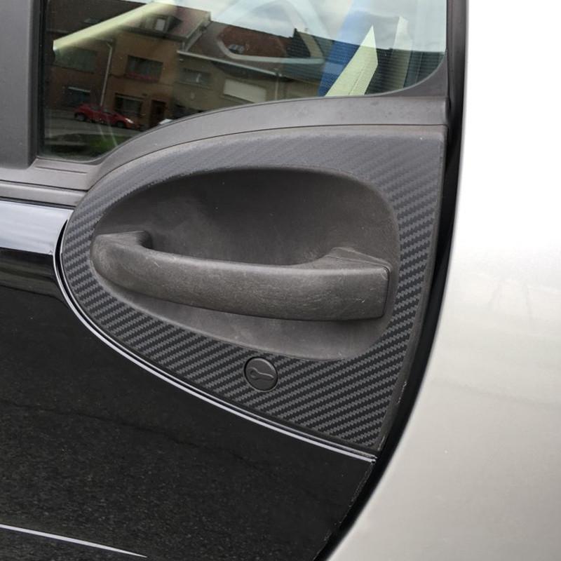 2 шт., наклейки на дверную ручку автомобиля, виниловые защитные наклейки из углеродного волокна, аксессуары для Mercedes Smart Fortwo 451