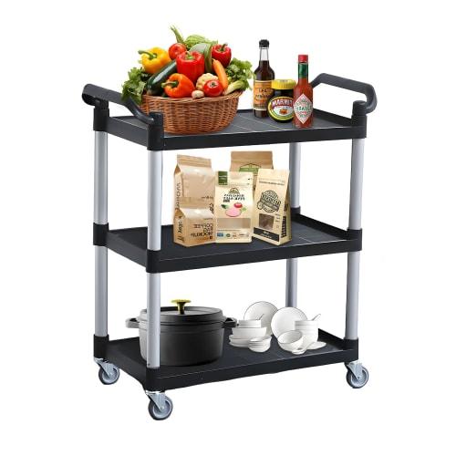 Tool Cart with Casters, 3-Tier Service Cart, Kitchen Cart, Kitchen Cart, Garage, Tool Storage, Commercial Use, Antibacterial, Resin Tool Cabinet, Trol