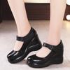 Модные туфли Мэри Джейн на танкетке большого размера, женские туфли-лодочки на высоком каблуке для дам, офисные женские туфли на платформе, Zapatos