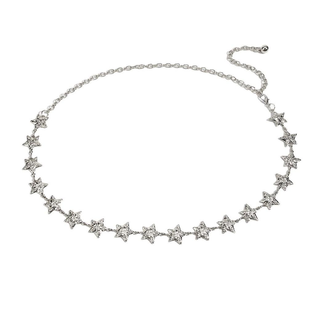 Metal Shiny Waist Chain With Star Pattern For Dresses And Skirts Summer Wear