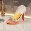1pc Elegant Black & White High-Heel Soap Holder with Golden Bow - Non-Slip, Lightweight, Multi-Functional Grid Design for Bathroom Decor
