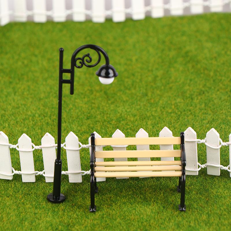1/12 Dollhouse Park Street Lamp Bench Model Dollhouse Mini Street Light Ornaments Dolls House Christmas Decor Accessories