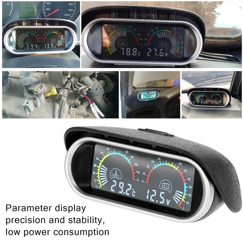 Liquid Crystal Car Digital Gauge LCD Liquid Crystal Car Digital Horizontal Gauge Water Temperature and Voltage Digital Gauge