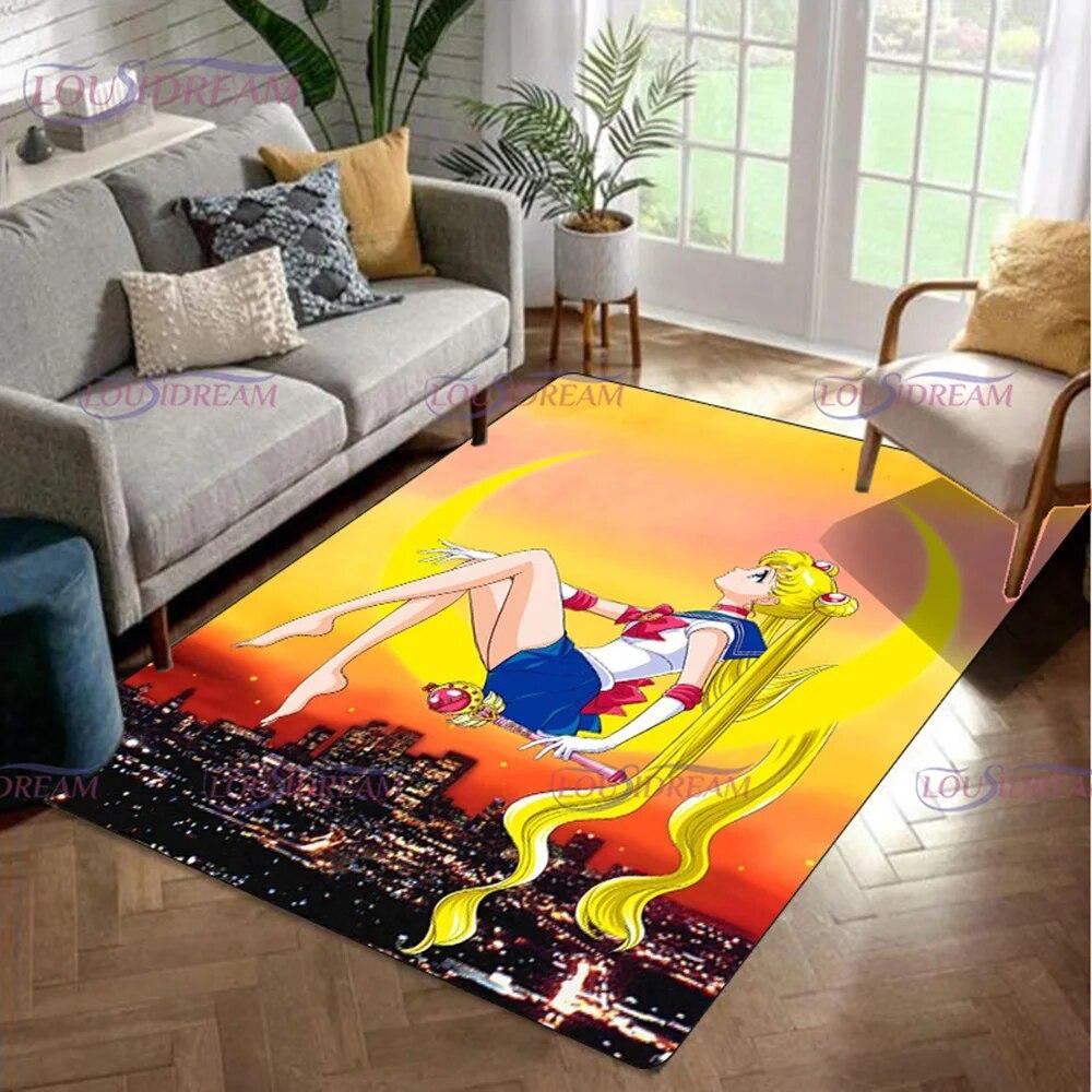 3D милые красочные коврики и ковры S-Sailor-M-Moon для гостиной, спальни, входа, большой площади, мягкий ковер, декоративный коврик