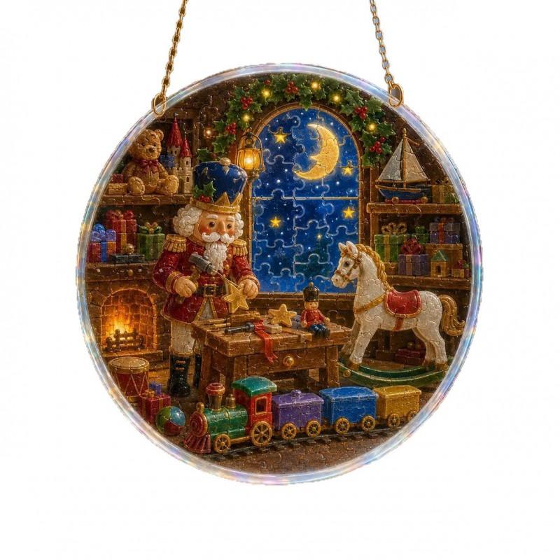 Christmas Acrylic Hanging Ornament Puzzle Catcher Light Reflector Decorative Tree Holiday Home Decoration