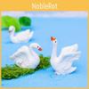 Adorable Cartoon Style Resin Swan Couples Miniature Animal Decor Pieces