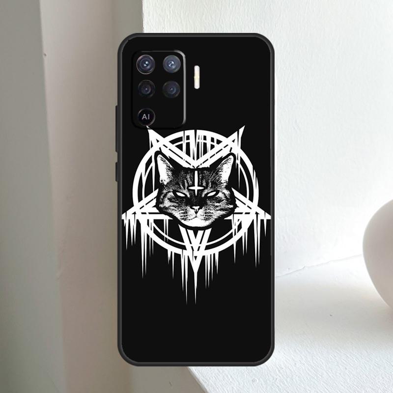 Чехол для OPPO A96 A76 A16 A5 A6 Pro A15 A17 A57 A18 A38 A58 A78 A98 A54 A74 A94 A40 A60 A80 с рисунком Луна Таро Кот-Ведьма