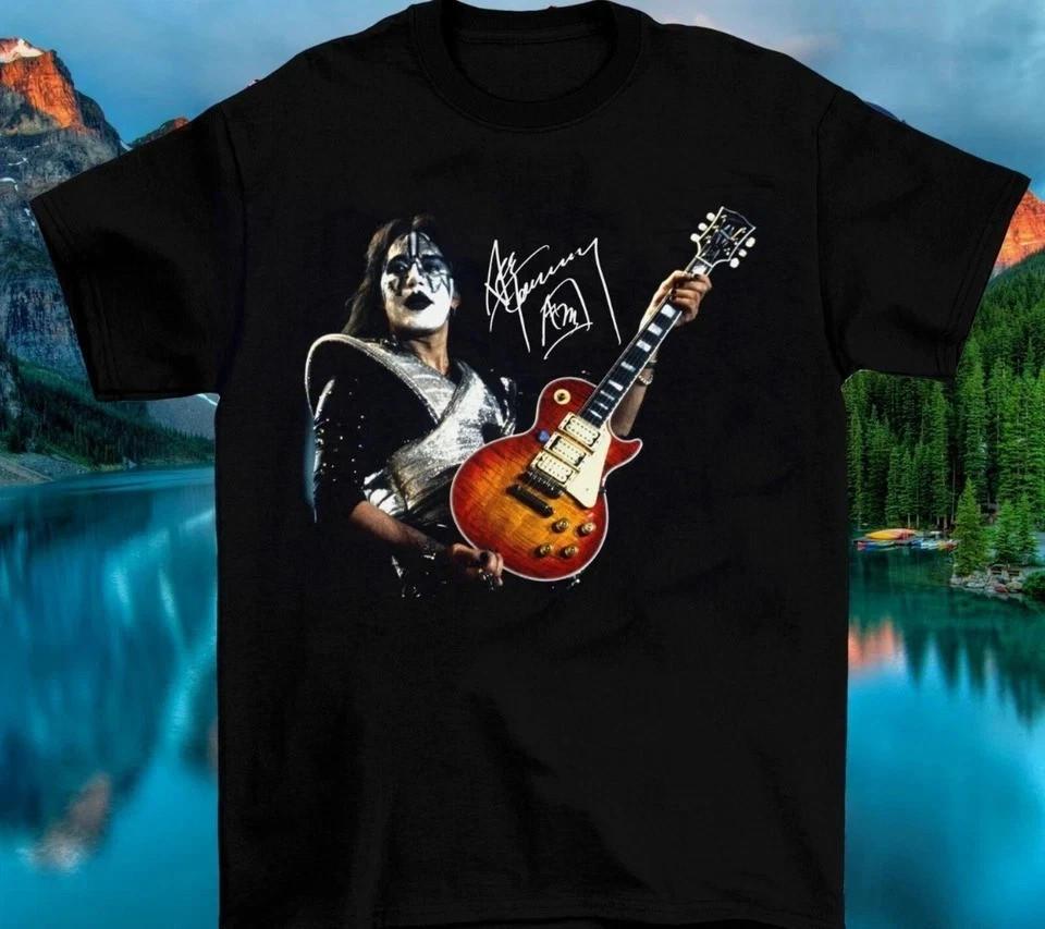 Ace Frehley Музыкальная Звезда Плотный Хлопок Черная Полноразмерная Унисекс Футболка Унисекс Футболка С Принтом