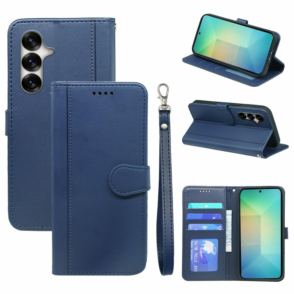 Для Samsung Galaxy S26+ Чехол-бумажник Магнитная застежка Кожаная обложка для телефона с ремешком