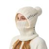 Вязаная шапка женская осенне-зимняя шерстяная шапка-шарф кашемировая теплая шапка-маска шарф универсальная шапка