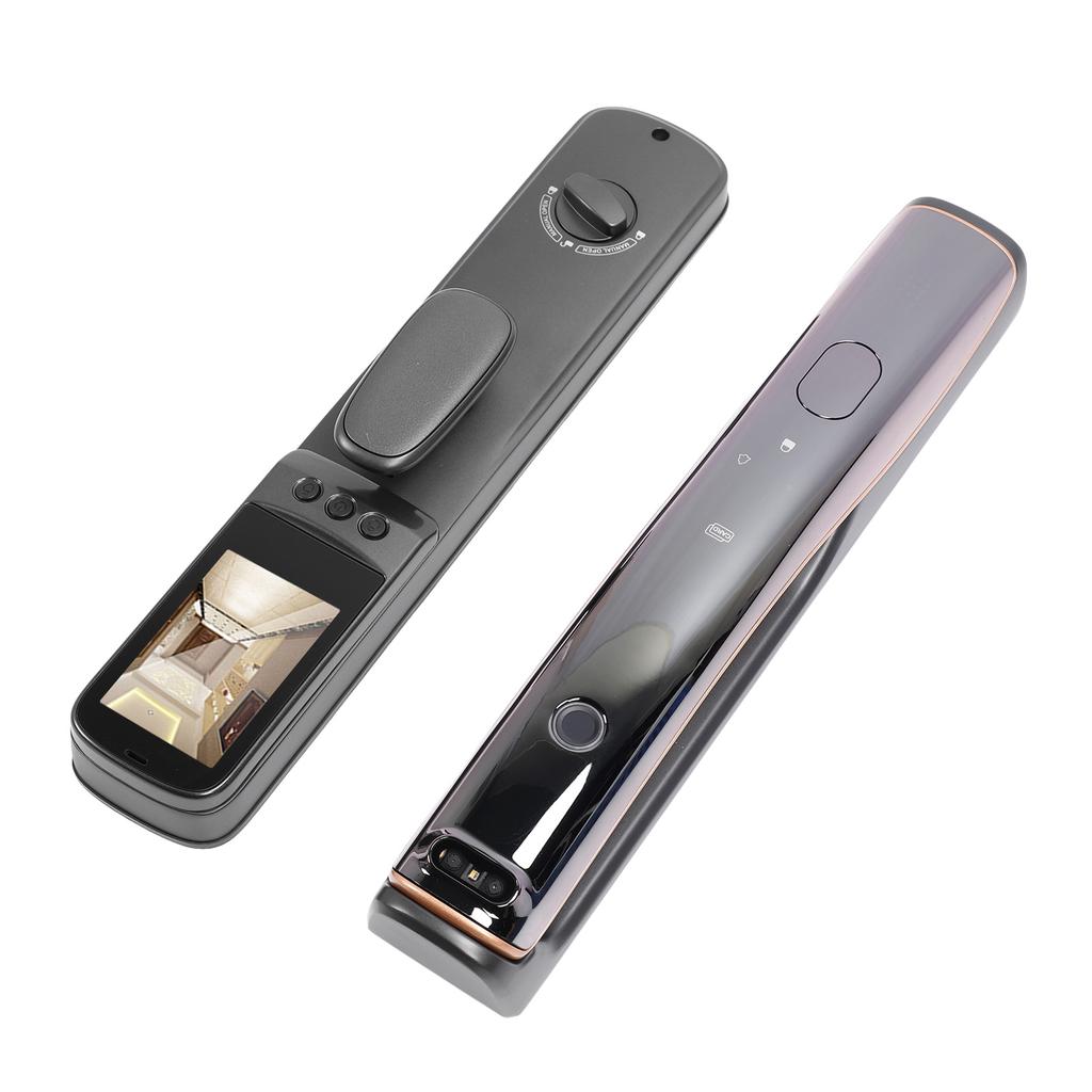 Дверной замок с 3D-распознаванием лиц, отпечатком пальца, картой, приложением, ключом, разблокировкой, интеллектуальным WiFi-замком для бесключевого доступа