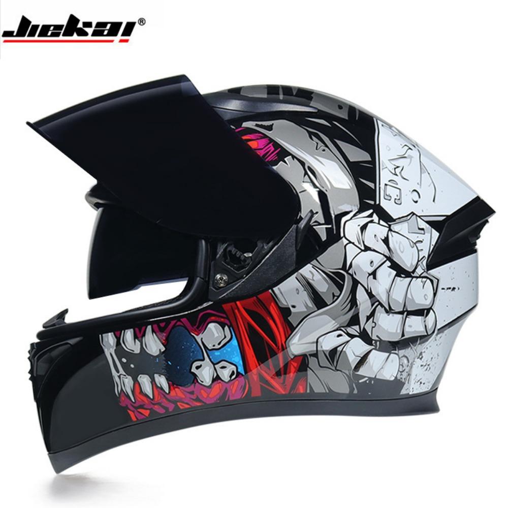 Double Lens Motorcycle Helmet Men's Off-Road Running Helmet Electric Vehicle Women's Winter Full Cap Full Helmet