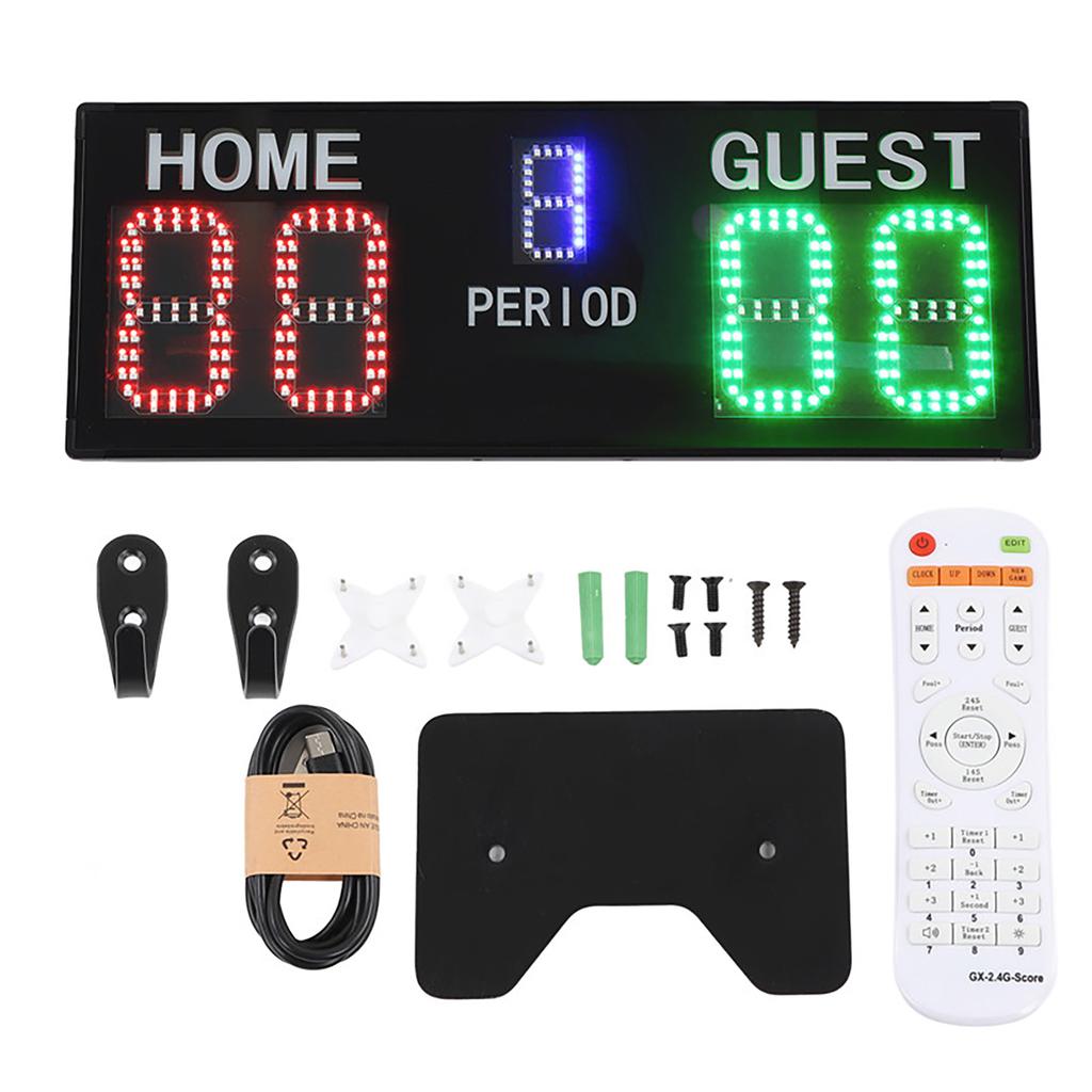 LED Electronic Scoreboard 5 Digit Portable Basketball Digital Scoreboard with Remote Control