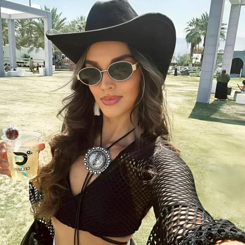 Летние новые овальные солнцезащитные очки с металлической оправой, солнцезащитные очки в ретро-стиле с небольшой оправой, дорожная одежда, простые очки с защитой от ультрафиолета