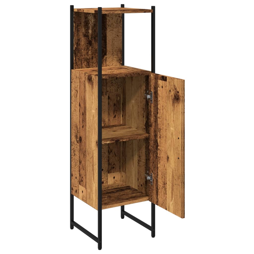 Bathroom Cabinet with Rustic Wood Look 33 x 33 x 120.5 cm Engineered Wood
