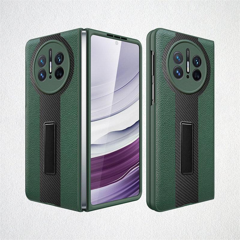 For Huawei Mate X5 / Mate X3 Case Wrist Strap Bracket Leather Strap With Tempered Film Folding Shockproof Cover