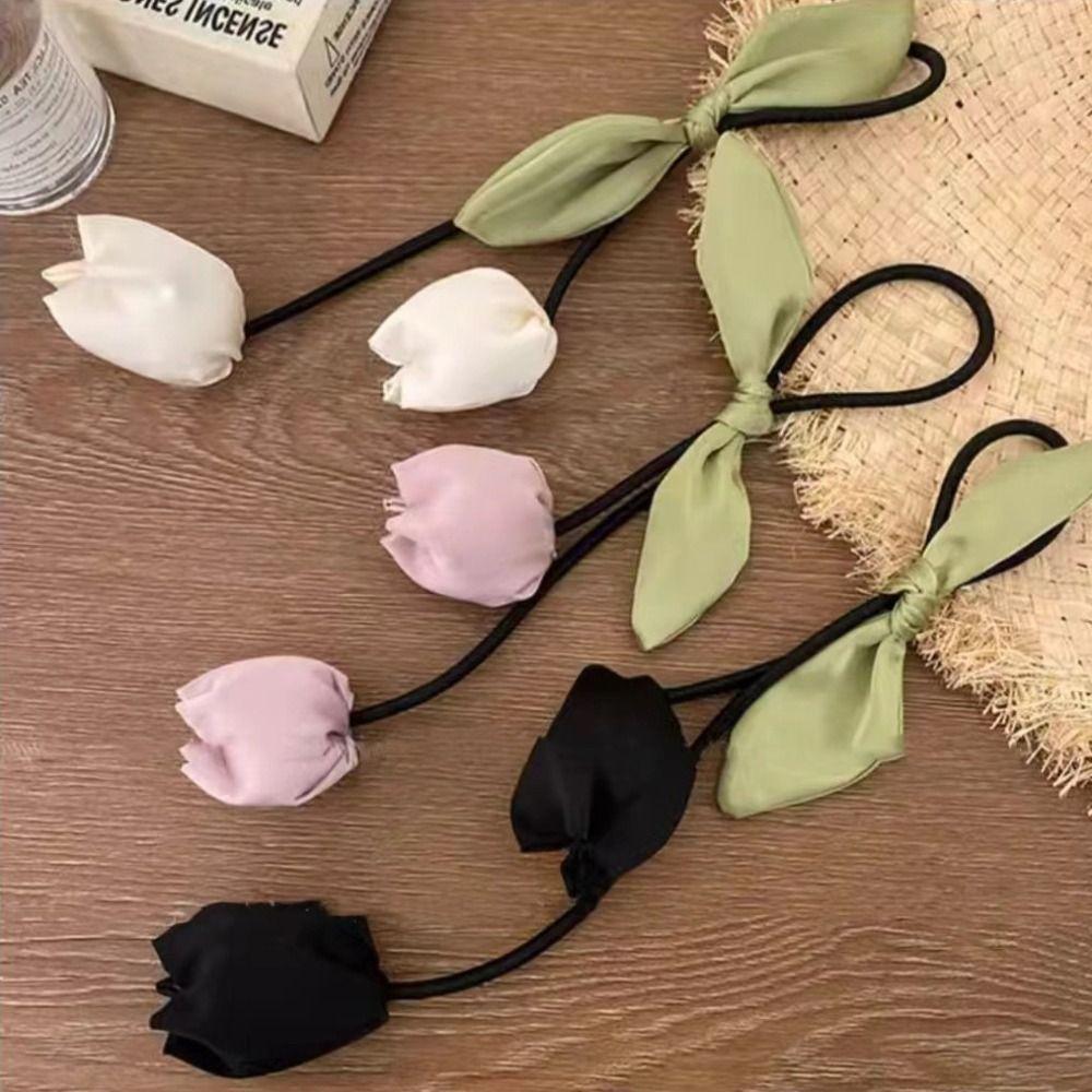 Бантик Тюльпан Веревка для волос Ткань Эластичная резинка для волос Модный Цветок Кольцо для волос Девушка