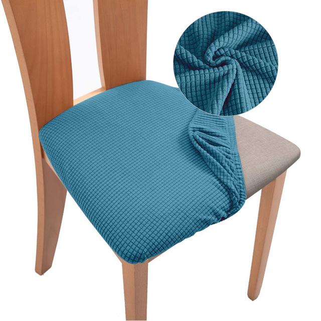 Plaid Jacquard Chair Seat Covers Stretch Thick Elastic Dining Chair Cover Washable Chairs Covers Seat Case For Kitchen Home