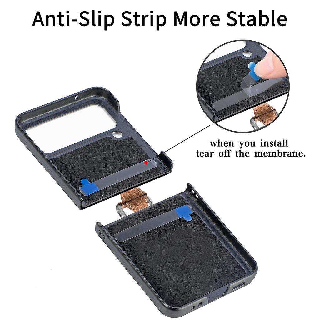 2022 Exclusive Luxury Leather Ring Case For Samsung Galaxy Z Flip 4 5g Cover Anti -Knock Fashion Pu Cases For Galaxy Z Flip4